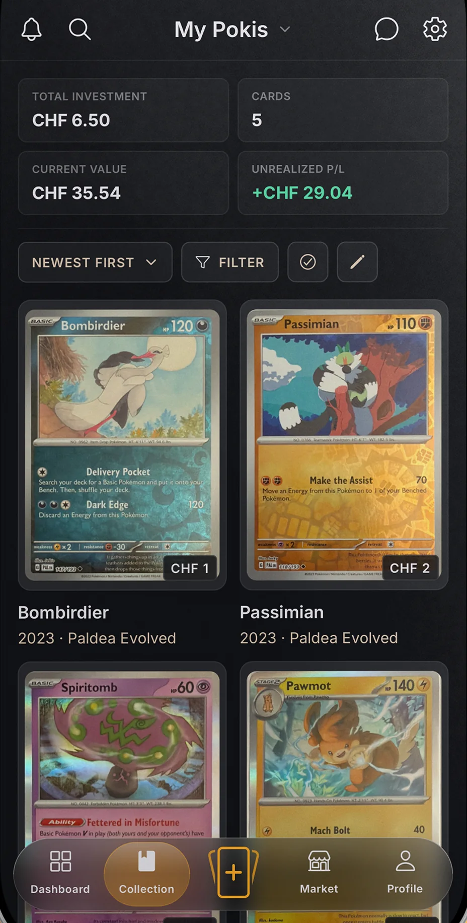 A collection with a value on every card